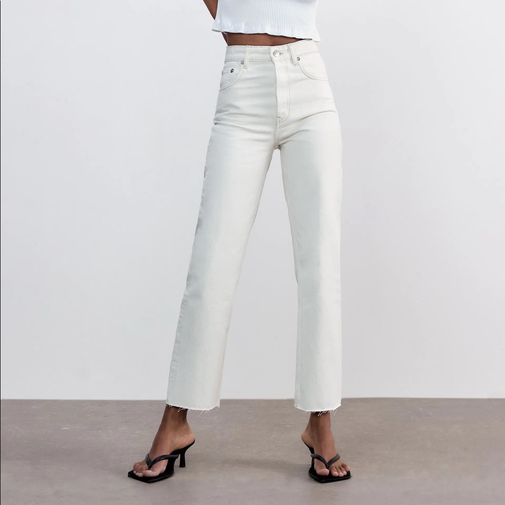 Zara Hi-Rise Straight Leg Jeans